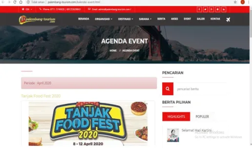 Gambar 3.9 Tools Tampilan Event Website 