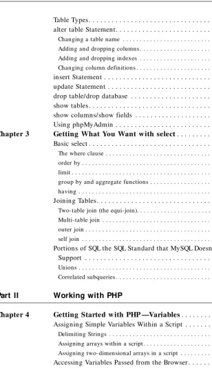 Table Types. . . . . . . . . . . . . . . . . . . . . . . . . . . . . . . . . . . . . 