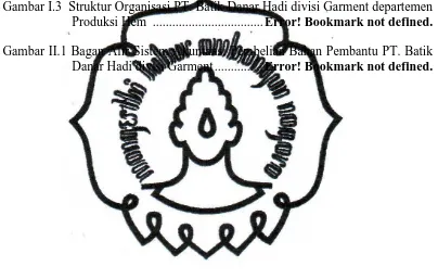 Gambar I.3  Struktur Organisasi PT. Batik Danar Hadi divisi Garment departemen Produksi Hem  .................................