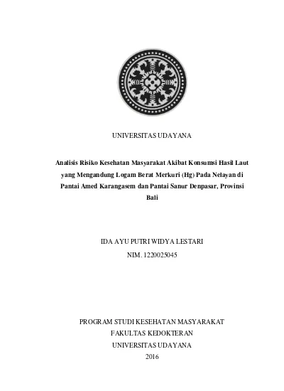 Analisis Risiko Kesehatan Masyarakat Akibat Konsumsi Hasil Laut Yang