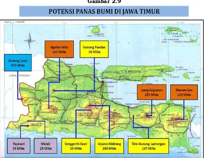 Tabel 2.13 Potensi Panas Bumi di Provinsi Jawa Timur