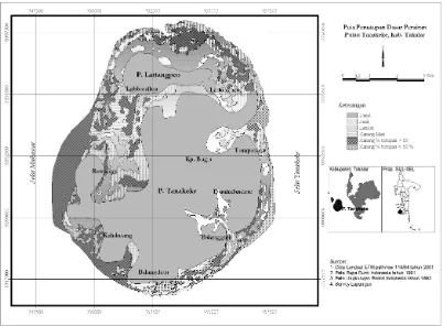 Gambar 1. Peta Lokasi Penelitian Pulau Tanakeke Takalar. 