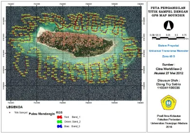 Gambar 4.1. Pengambilan Titik Sampel Kedalaman dengan Menggunakan GPS Map Sounder 