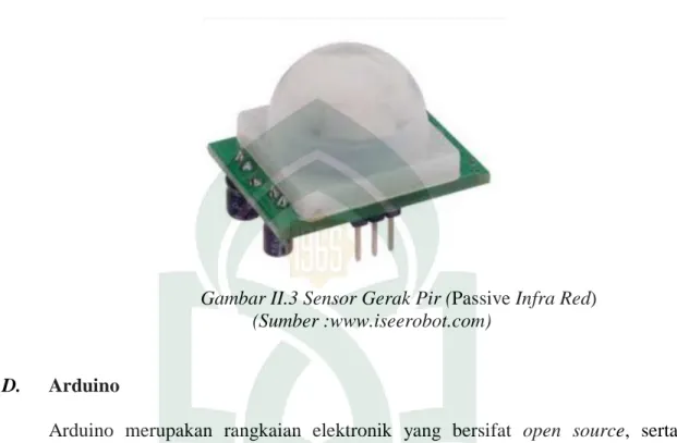 Gambar II.3 Sensor Gerak Pir (Passive Infra Red)   (Sumber :www.iseerobot.com) 