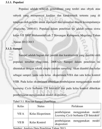 Tabel 3.1. Rincian Sampel Penelitian 