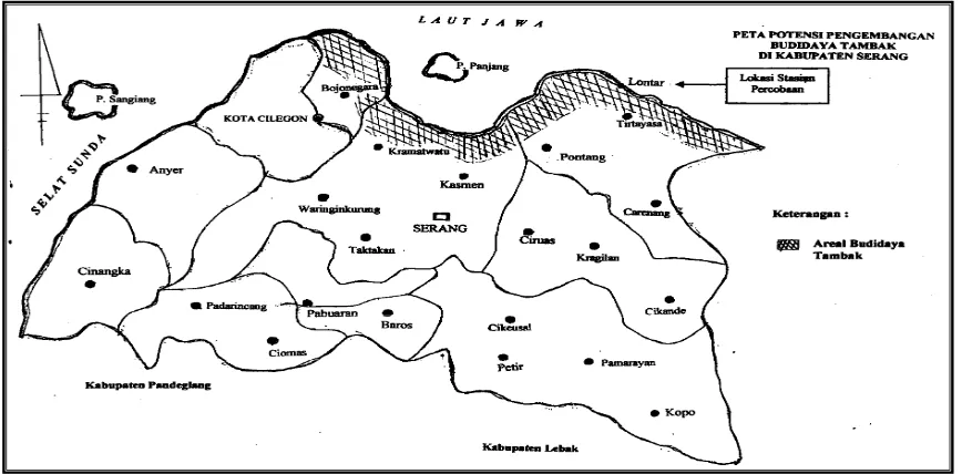 Gambar 1.  Peta Lokasi Penelitian (Kabupaten Serang). 