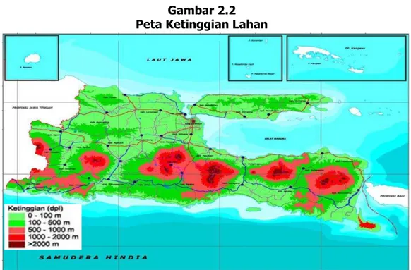 Gambar 2.2  Peta Ketinggian Lahan