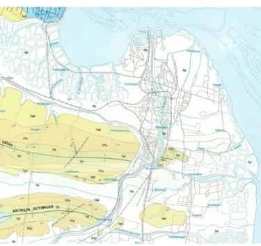 Gambar 1.   Peta Geologi Surabaya (Sukardi, 1992)  