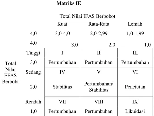 Tabel 3.5  Matriks IE 