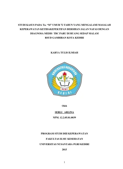 ARLINA NPM PROGRAM STUDI DIII KEPERAWATAN FAKULTAS ILMU KESEHATAN ...