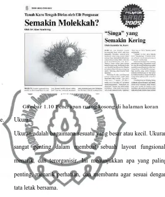 Gambar 1.10 Penerapan ruang kosong di halaman koran 