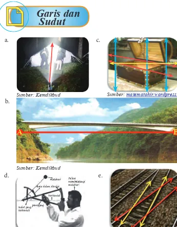 Gambar 7.1 (a) Senter, (b) jembatan, (c) kotak, (d) backstaff dan (e) rel kereta api