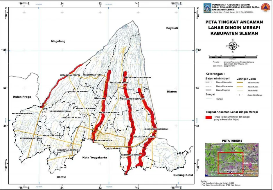 Gambar 4.4.b. Peta Ancaman Lahar Hujan Gunung Merapi 