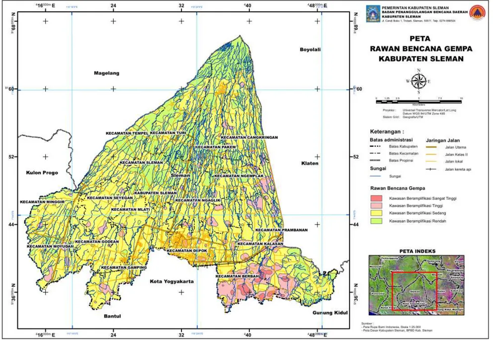 Gambar 4.7. Peta kawasan rawan bencana Gempa Kabupaten Sleman 