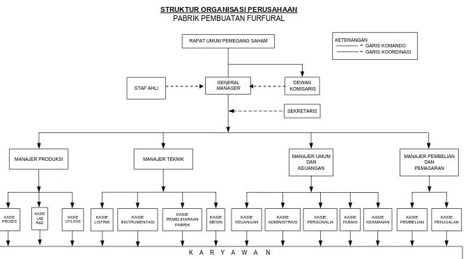 Gambar 9.1 Bagan Struktur Organisasi Perusahaan Pabrik Pembuatan Furfural 