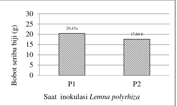 Gambar 2. Pengaruh dosis L. polyrhiza terhadap prosentase penutupan petak percobaan oleh