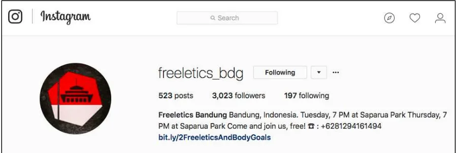 Gambar 5. Akun Instagram Freeletics Bandung 