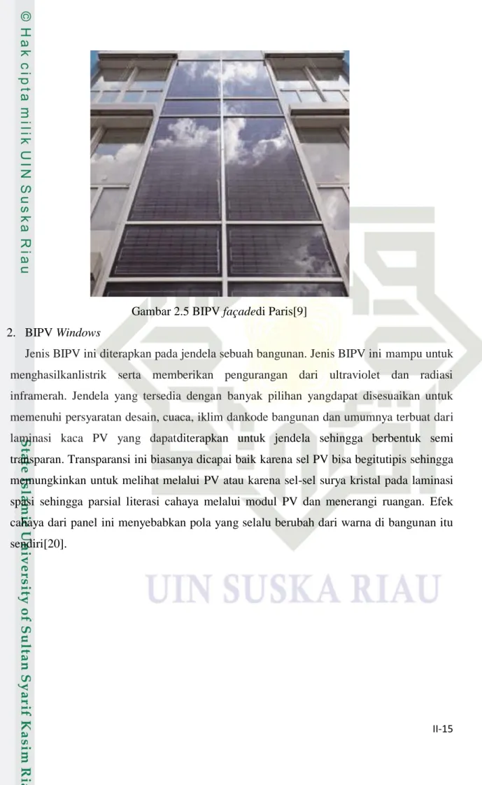 Gambar 2.5 BIPV façadedi Paris[9]  2.  BIPV Windows 