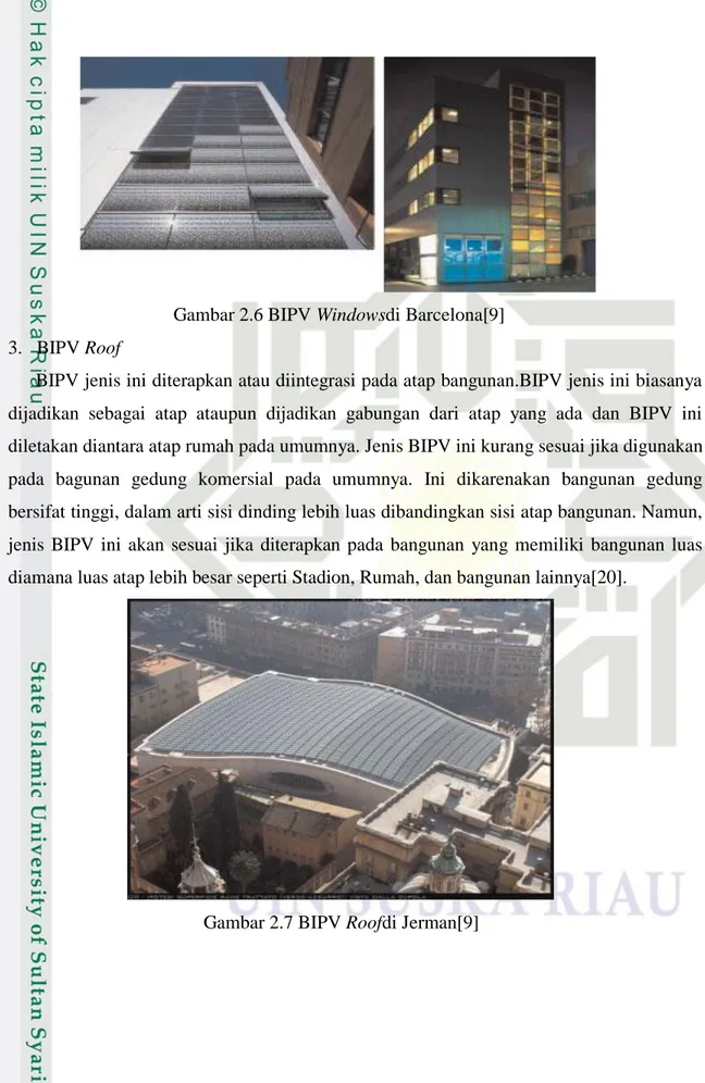 Gambar 2.6 BIPV Windowsdi Barcelona[9]  3.  BIPV Roof 
