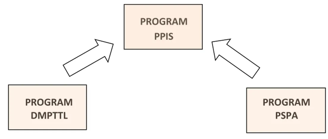 Gambar  3-3       Hubungan  antara  program  teknis  (PPIS)  dengan  program  generik  (DMPTTL dan PSPA) 