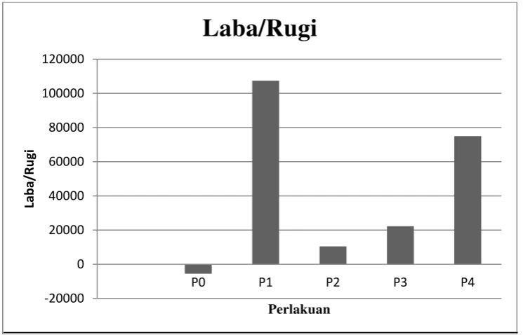 Gambar 3. Grafik rataan analisis laba/rugi selama penelitian 