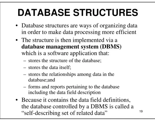 table using a hierarchical database