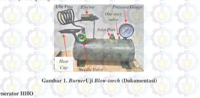 Gambar 1. BurnerUji Blow-torch (Dokumentasi)  Generator HHO 