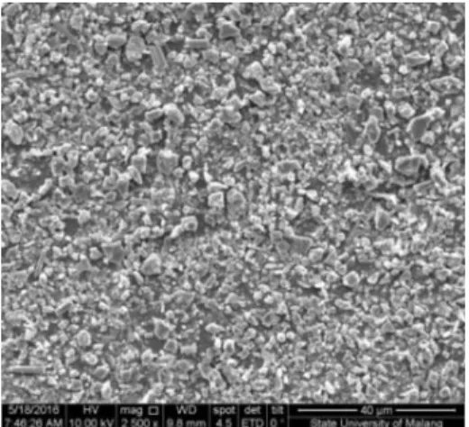 Gambar  5.  Karekteristik  Scanning  Electron  Microscope Patahan Film Lateks Karet Alam 