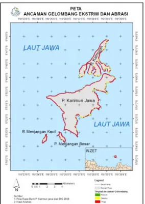 Figure 11. Map of land use in the area of extreme and  abrasion threat in Kemujan Island, Karimunjawa Island, 