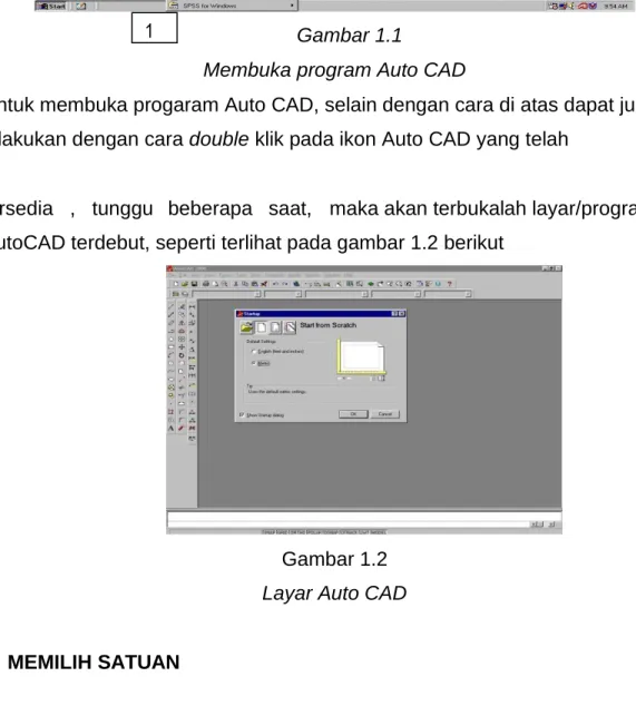 Gambar 1.2  Layar Auto CAD 