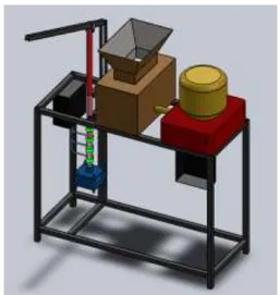 Gambar 1. Design mesin pencacah botol  plastik 