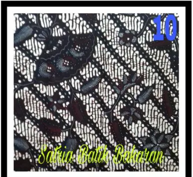 Gambar 1. Salah satu Motif Batik Bakaran Bunga Juntai  Tabel 1. Jenis motif batik bakaran 