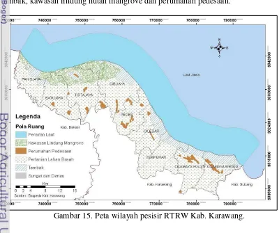 Tabel 6. Penggunaan lahan dan luasnya di Pesisir Kabupaten Karawang 