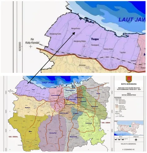 Gambar 2.4 Peta Kelurahan Mangunharjo Tugu Semarang  (Sumber :  http://googlemaps tanggal 14 Desember 2017) 