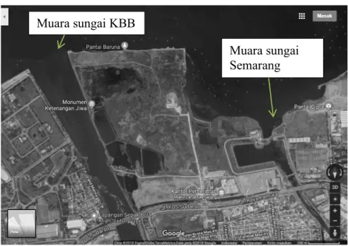 Gambar 2. Muara sungai KBB dan muara sungai Semarang Muara sungai KBB 