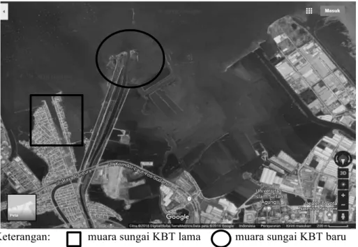 Gambar 3. Pembelokan muara sungai KB T 