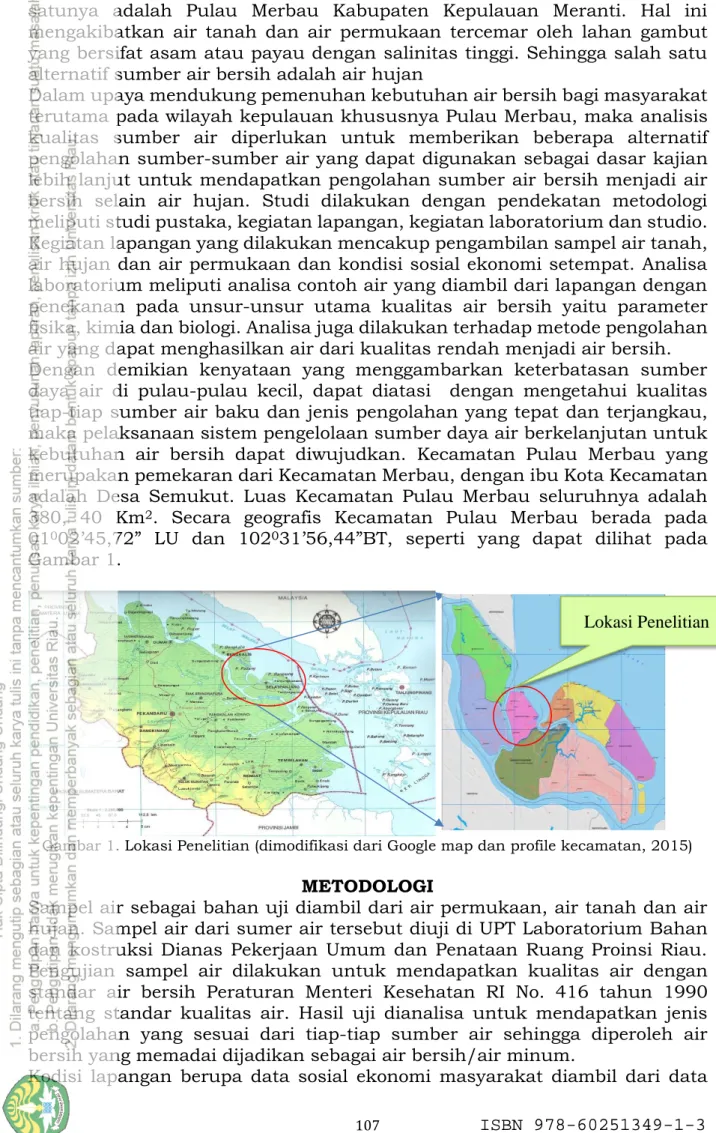 Gambar 1. Lokasi Penelitian (dimodifikasi dari Google map dan profile kecamatan, 2015) 