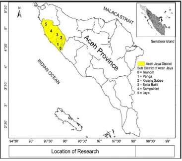 Figure 1.  Map of research sites (Aceh Jaya District) 