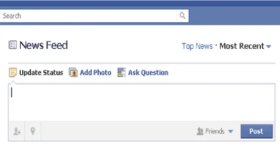 Gambar 5. Facebook Up Date Status  Fasilitaslain  yang  ada  di 