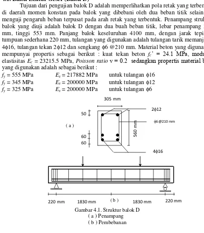 Gambar 4.1. Struktur balok D 
