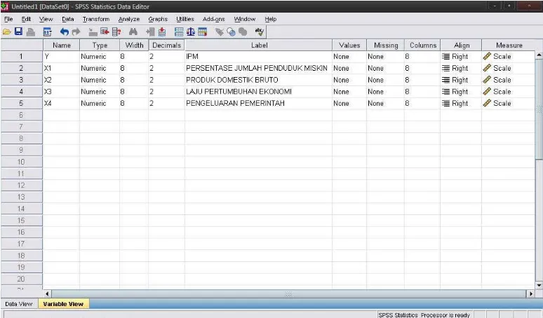 Gambar 5.4. Tampilan Sheet Variabel View 