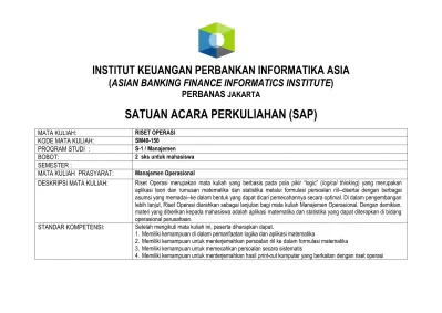 SATUAN ACARA PERKULIAHAN (SAP)