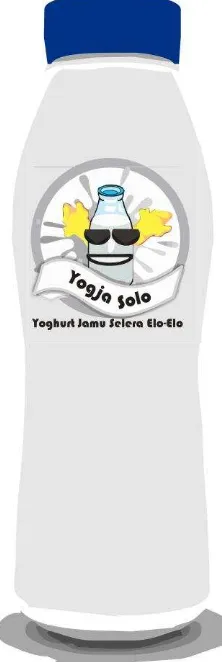 Gambar 1. Desain botol YOGJA SOLO:  Yoghurt Jamu “Selera Elo-Elo”. 