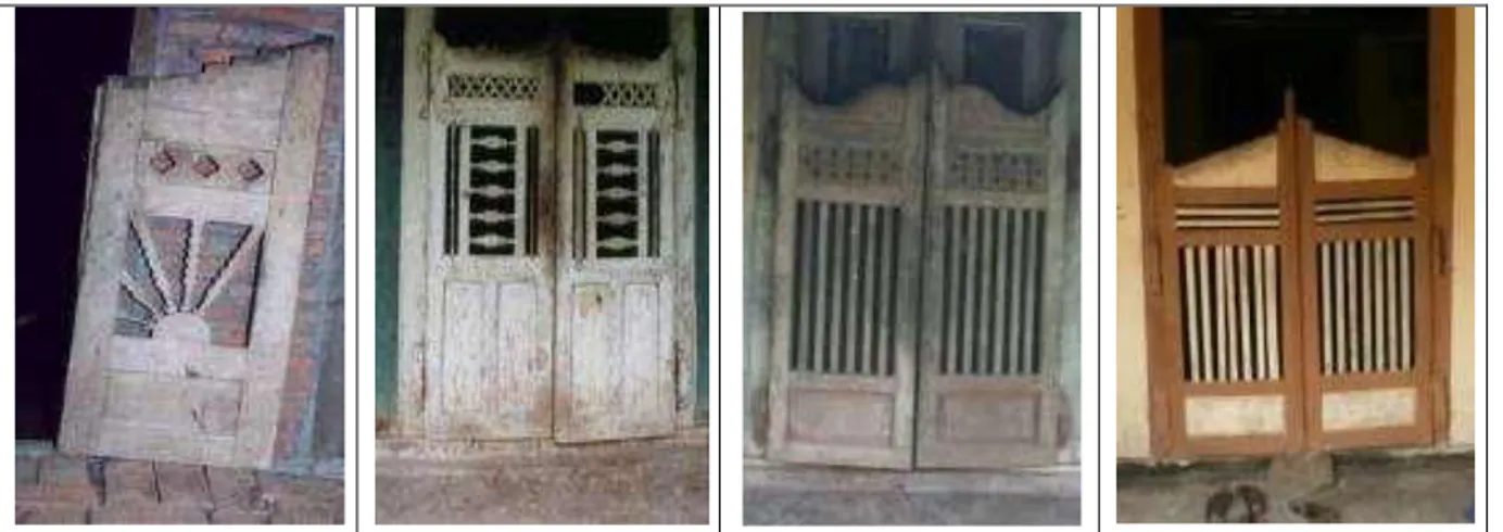 Gambar 9 : Variasi ornamentasi pada pintu aling-aling  Sumber : Dokumentasi Yulita TS, 2014 