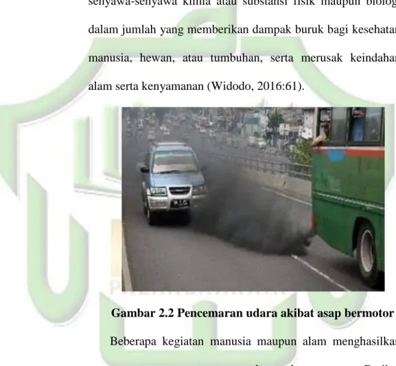Gambar 2.2 Pencemaran udara akibat asap bermotor 