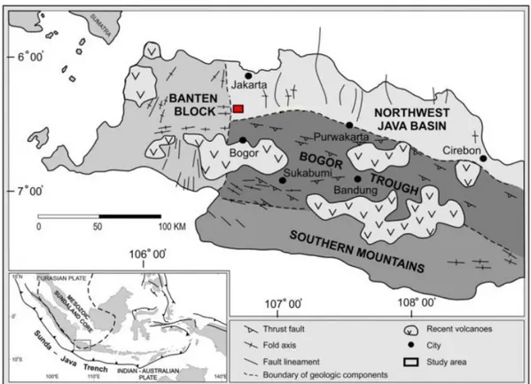 Gambar 2. Elemen tektonik Cekungan Jawa Barat [13]. 