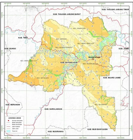 Gambar 2. Peta tanah Semi Detil skala 1:50.000 Kabupaten Batanghari 