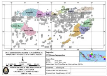Gambar III.13 Peta Klimatologi Daerah Tangkapan Ikan di Perairan NTT Bulan Juni  Tahun 2010-2015 