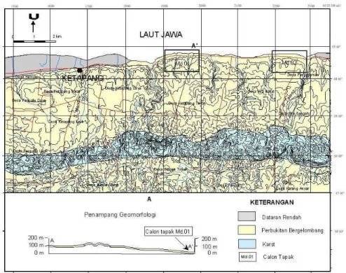 Gambar 7. Peta Geomorfologi Daerah Ketapang dan sekitarnya, Madura. 