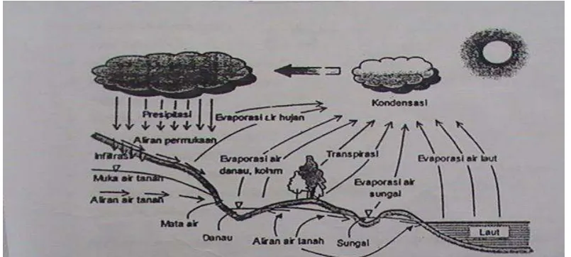 Gambar 2.1. Siklus Hidrologi ( sumber Suripin,2001) 
